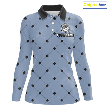 Personalized Womens Golf Jersey Spade Argyle Pattern, Performance Sportswear Golf Polo Shirt NHT755