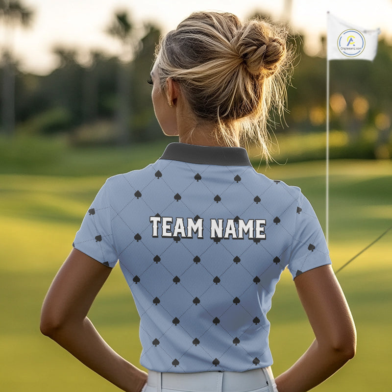Personalized Womens Golf Jersey Spade Argyle Pattern, Performance Sportswear Golf Polo Shirt NHT755