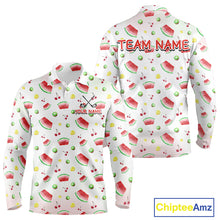 Load image into Gallery viewer, Funny Watermelon Pattern Mens Polo Shirt, Long Sleeve Golf Polo Shirt Custom Watermelon Pattern Team Golf Top NHT757