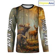 Load image into Gallery viewer, Custom Deer Moose Boar Hunting Personalized Name Hunter Gift  3D Forest Animal Shirt NHT1241
