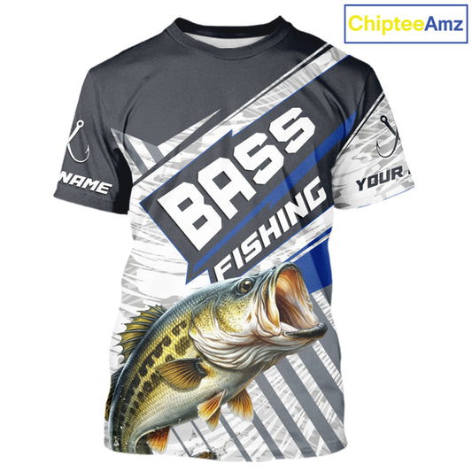 Personalized Bass Fishing Jerseys For Fishing Team, Largemouth Bass Short Sleeve Fishing T-Shirt NHT918