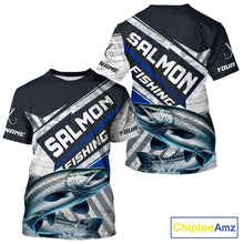 Load image into Gallery viewer, Personalized Chinook Salmon Fishing Jerseys For Fishing Team, Salmon Short Sleeve Fishing T-Shirt NHT921