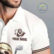 Load image into Gallery viewer, Personalized Funny Sloth Mens Golf Polo Shirt – Funny Golfer Polo For Men NHT928