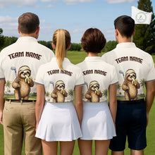 Load image into Gallery viewer, Personalized Funny Sloth Mens Golf Polo Shirt – Funny Golfer Polo For Men NHT928