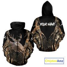 Load image into Gallery viewer, Whitetail Deer Hunting Shirt Black Camo 3D Custom Name, Season Deer Hunting, Hunting Gift NHT140