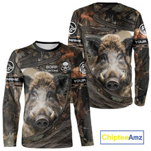 Load image into Gallery viewer, Personalized Wild Boar Hunting Camo Full Printing Shirts Wild Hog Hunting Gift for Hunters NHT142