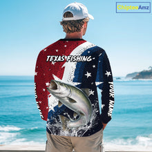 Load image into Gallery viewer, Personalized Texas Flag Chinook Salmon Fishing Shirt Jerseys, Texas Chinook Salmon Fishing Shirts Long Sleeve For Men NHT761