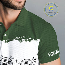 Load image into Gallery viewer, Funny Mens Golf Polo Shirt Green And White Golf Balls Personalized Golf Shirts For Men NHT787