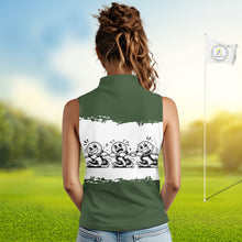 Load image into Gallery viewer, Funny Sleeveless Womens Golf Polo Shirt Green And White Golf Balls Personalized Golf Shirts For Womens NHT787