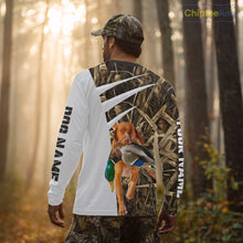 Load image into Gallery viewer, Mallard Duck Hunting Shirt Custom Name with Vizsla Dog Camo Hunting Clothes, Hunting Shirts NHT152