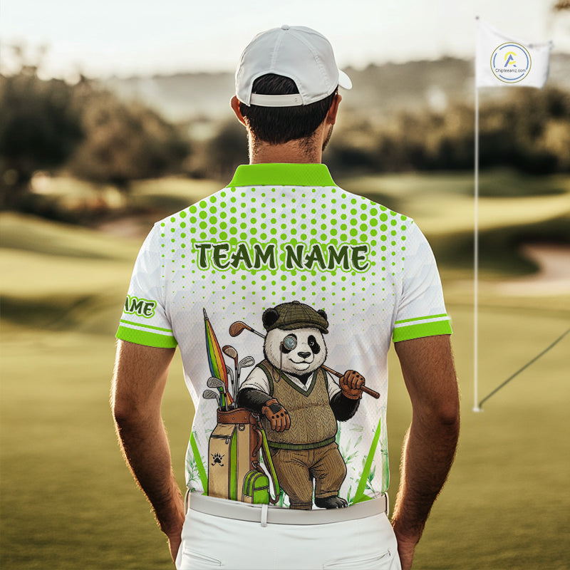 Personalized Vintage Panda Gentleman Golf Polo, Performance Golf Jersey For Men NHT957