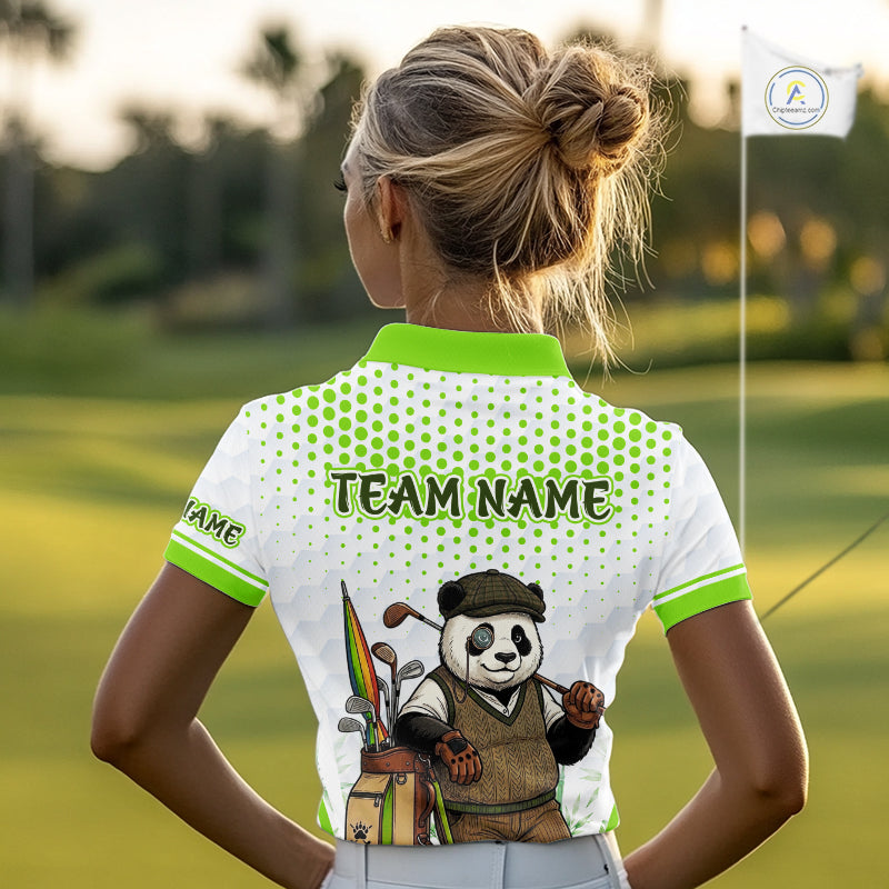 Personalized Vintage Panda Golf Polo, Performance Golf Jersey For Womens NHT957