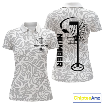 Disc Golf Polo Shirt With Clean Monochrome Design, Customizable Name, Unisex Sports Jersey For Womens NHT805