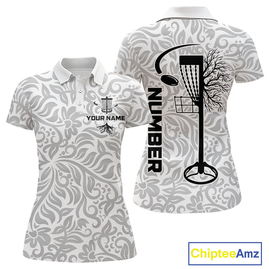 Disc Golf Polo Shirt With Clean Monochrome Design, Customizable Name, Unisex Sports Jersey For Womens NHT805