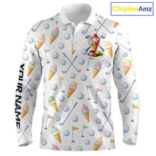 Load image into Gallery viewer, Funny Ice Cream Mens Golf Polo Shirts Jersey – Personalized Team Name Golf Shirt NHT809