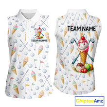 Load image into Gallery viewer, Funny Ice Cream Sleeveless Women Golf Polo Shirts Jersey – Personalized Team Name Golf Shirt NHT809