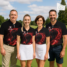 Load image into Gallery viewer, Red Grim Reaper Mens Golf Polo Shirt – Personalized Team Name Gothic Golf Jersey NHT1144