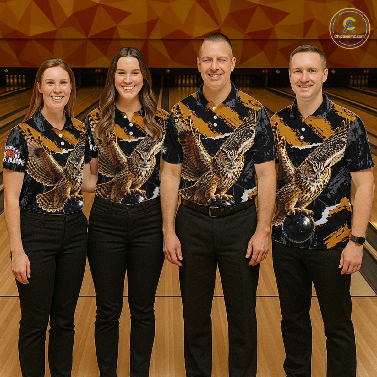 Owl Bowling Polo Shirt & 1/4 Zip Personalized Custom Name Bowling Team Jersey For Women NHT1287