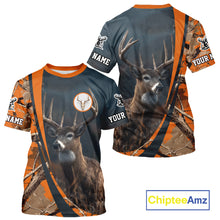Load image into Gallery viewer, Whitetail Deer Hunting Big Game Camo Orange Custom Name 3D All Over Print Shirts NHT266