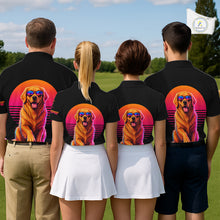 Load image into Gallery viewer, Personalized Golden Retriever Womens Golf Polo Shirt – Vintage Neon Golf Design NHT991
