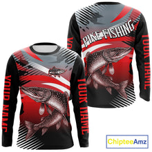 Load image into Gallery viewer, Custom Pike Long Sleeve Performance Fishing Shirts, Pike Fishing Shirt For Men NHT443