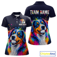 Load image into Gallery viewer, Personalized Australian Shepherd Womens Golf Polo Shirt - Custom Dog Lover Team Name Jersey