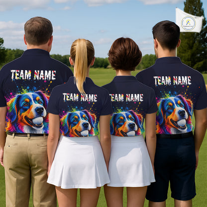 Personalized Australian Shepherd Womens Golf Polo Shirt - Custom Dog Lover Team Name Jersey NHT1011