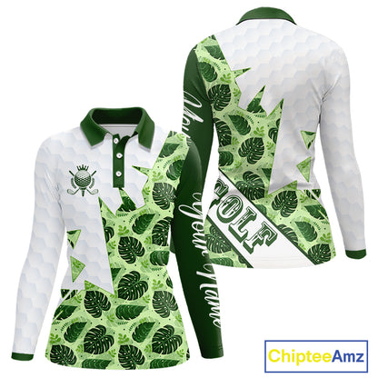 Personalized Womens Golf Shirt Tropical Style – Custom Name Polo, Gift For Mom, Golfer Gift Idea NHT673