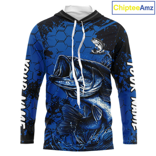 Personalized Bass Fishing Jerseys For Fishing Team, Bass Fishing Shirts Hooded Long Sleeve NHT526