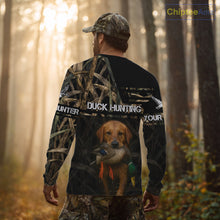 Load image into Gallery viewer, Mallard Duck Hunting Yellow Lab Custom Name 3D All Over Print Shirt, Lab Dog Hunting Gifts NHT130