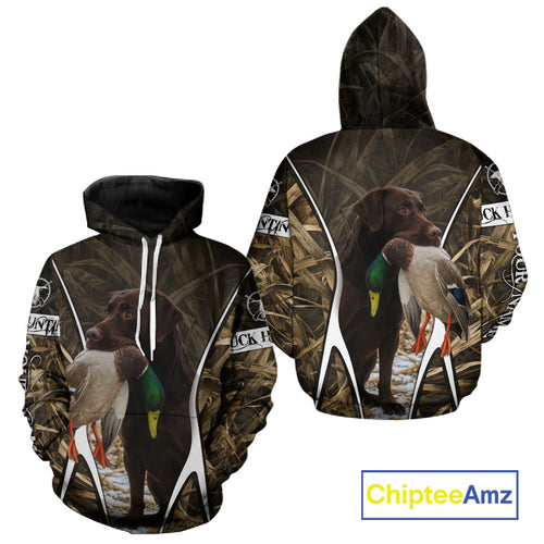 Duck Hunting Chocolate Lab 3D All Over Printed Camouflage Shirts, Duck Hunting Clothes NHT146