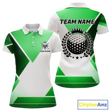 Load image into Gallery viewer, Green And White Golf Ball Golf Polo Shirts Custom Golf Clothing , Golf Gifts For Womens NHT591