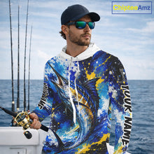 Load image into Gallery viewer, Custom Marlin Fishing Jersey – Saltwater Fishing Shirt Long Sleeve Hooded For Men