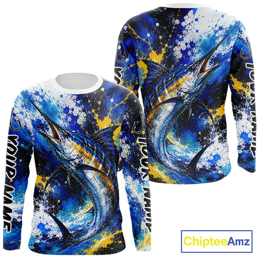 Custom Marlin Fishing Jersey – Saltwater Fishing Shirt Long Sleeve For Men