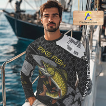 Load image into Gallery viewer, Custom Pike Long Sleeve Fishing Shirts For Men, Design Pike Fishing Jerseys NHT446