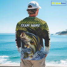Load image into Gallery viewer, Largemouth Bass Fishing Green Camo Bass Jersey Customize Bass Fishing Shirts Long Sleeve NHT532