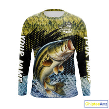 Load image into Gallery viewer, Largemouth Bass Fishing Green Camo Bass Jersey Customize Bass Fishing Shirts Long Sleeve NHT532