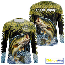 Load image into Gallery viewer, Largemouth Bass Fishing Green Camo Bass Jersey Customize Bass Fishing Shirts Long Sleeve NHT532