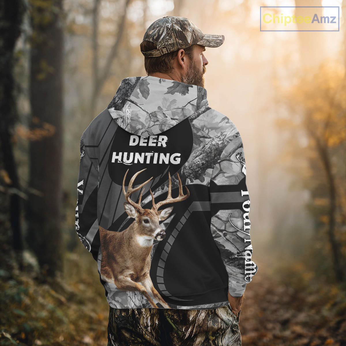 Deer Buck Custom Name 3D All Over Printed Shirts, Hunting Hoodie For Men NHT350