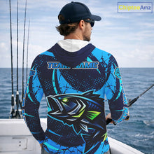 Load image into Gallery viewer, Blue Camo Largemouth Bass Fishing Jerseys, Custom Bass Performance Fishing Apparel NHT460