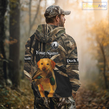 Load image into Gallery viewer, Duck Hunting Camo Shirt With Yellow Lab For Duck Hunter - Best Duck Hunting Gifts NHT227