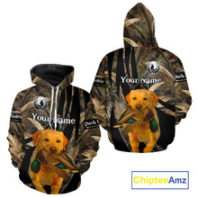 Load image into Gallery viewer, Duck Hunting Camo Shirt With Yellow Lab For Duck Hunter - Best Duck Hunting Gifts NHT227