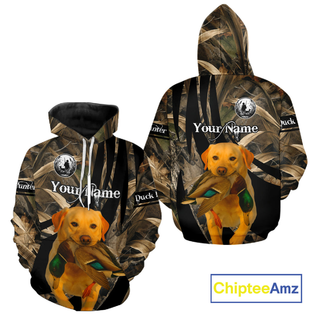 Duck Hunting Camo Shirt With Yellow Lab For Duck Hunter - Best Duck Hunting Gifts NHT227