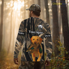 Load image into Gallery viewer, Duck Hunting Camo Shirt With Yellow Lab For Duck Hunter - Best Duck Hunting Gifts NHT227