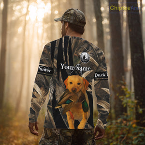 Duck Hunting Camo Shirt With Yellow Lab For Duck Hunter - Best Duck Hunting Gifts NHT227