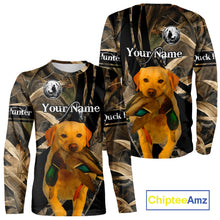 Load image into Gallery viewer, Duck Hunting Camo Shirt With Yellow Lab For Duck Hunter - Best Duck Hunting Gifts NHT227