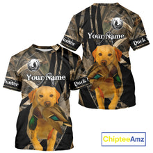 Load image into Gallery viewer, Duck Hunting Camo Shirt With Yellow Lab For Duck Hunter - Best Duck Hunting Gifts NHT227