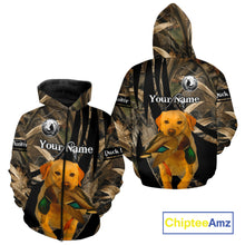 Load image into Gallery viewer, Duck Hunting Camo Shirt With Yellow Lab For Duck Hunter - Best Duck Hunting Gifts NHT227