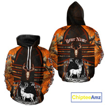 Load image into Gallery viewer, Blaze Orange Camo Hoodie Hunting Shirt, Deer Sweatshirt Shirt for Men, Deer Hunting Season NHT356