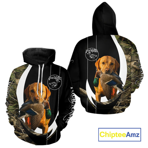 Duck Hunting Waterfowl Camouflage Shirt with Labrador Retriever, Custom Name Hunting Season NHT124